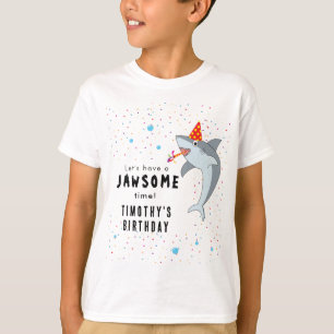 Schattigee haai in oceaan Kids Verjaardagsfeest T-shirt