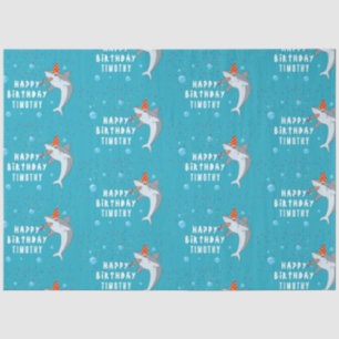 Schattigee haai in oceaan Kids Verjaardagsfeest Tissuepapier