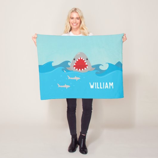 Schattigee haai in water | Jongens Fleece Deken (In situ)