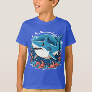 Schattigee haai springen in de oceaan T-Shirt