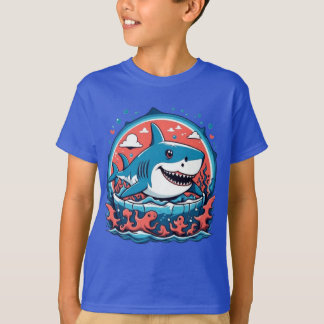Schattigee haai springen in de oceaan T-Shirt