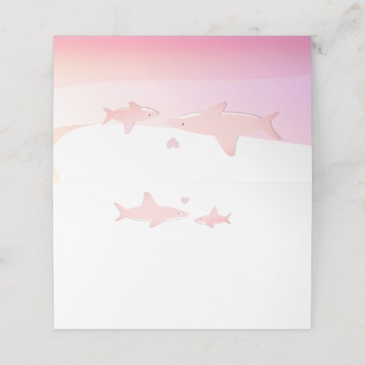 Schattigee haaien en Ocean Pink White | BABY SHOWE (Buitenkant ongevouwen)