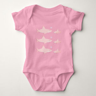Schattigee haaien roze   Baby Bodysuit