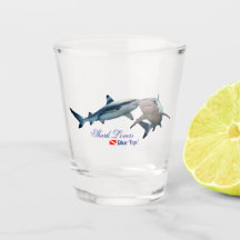 Schattigee haaienliefhebbers Shot Glass