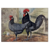 Schattigee  haan en kip snijplank (Voorkant)
