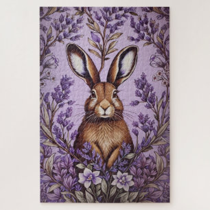 Schattigee haas met lavendel William Morris Geïnsp Legpuzzel