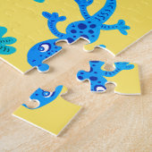 Schattigee hagedisgekko's met Kinder vlekken Legpuzzel (Zijkant)