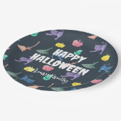 Schattigee Halloween aanpasbaar met vleermuizen en Papieren Bordje (Gekanteld)