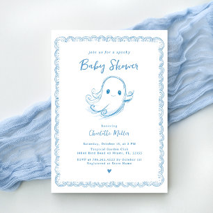 Schattigee Halloween Baby shower Ghost Invitation Kaart