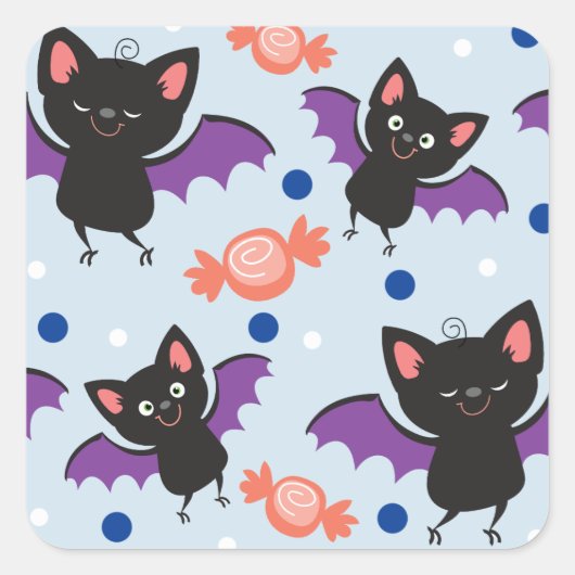 Schattigee Halloween Bats Stickers (Voorkant)