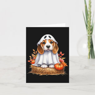 Schattigee Halloween Beagle Dog als Ghost Dog Owne Kaart