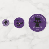 Schattigee Halloween Black Cat Bat Wings Custom Co Confetti (Voorkanten)