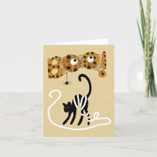 Schattigee Halloween Black Cat BLANK Wenskaart Bedankkaart