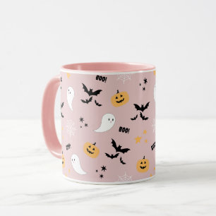 Schattigee Halloween Boo Blush Roze Borden Mok