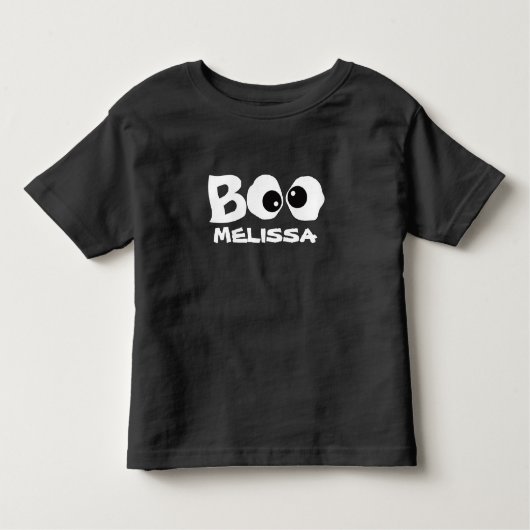 Schattigee Halloween Boo gepersonaliseerd Kinder Shirts (Voorkant)