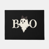 Schattigee Halloween "Boo" Ghost met Boog | Deurma Deurmat (Voorkant)