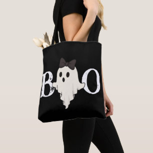 Schattigee Halloween Canvas tas - "Boo" Ghost met