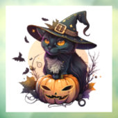 Schattigee Halloween Cat en Jack-o-lantaarn Raamsticker (Vel 3)