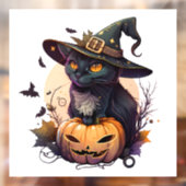 Schattigee Halloween Cat en Jack-o-lantaarn Raamsticker (Vel 2)