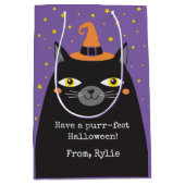 Schattigee Halloween Cat Gift Bag Medium Cadeauzakje (Voorkant)