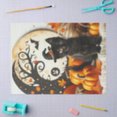 Schattigee Halloween Cat Moon pompoen Tissuepapier (Craft)