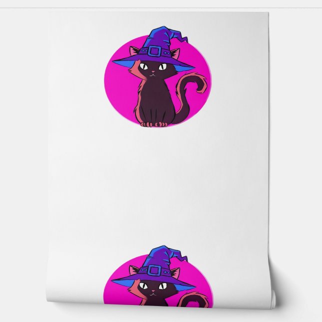 Schattigee Halloween Cat Oversized T-shirt Behang (Afrollen)