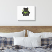 Schattigee Halloween Cat Sticker - Heksengel Pet,  Canvas Afdruk (Insitu (Slaapkamer))