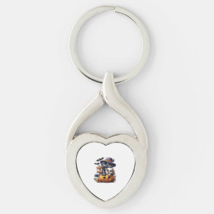 Schattigee Halloween Cat Sticker - Heksengel Pet, Sleutelhanger