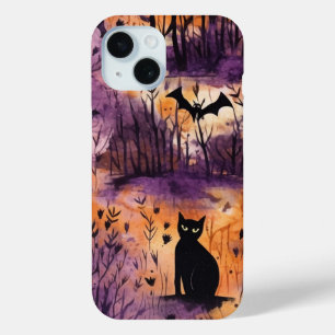 Schattigee Halloween Cat Witch op Pumpkin Herfst S