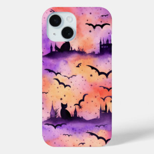 Schattigee Halloween Cat Witch op Pumpkin Herfst S