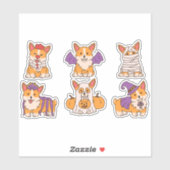 SCHATTIGEE HALLOWEEN CORGI SET STICKER (Vel)