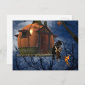 Schattigee Halloween Creature Encounter Feestdagenkaart (Voorkant / Achterkant)