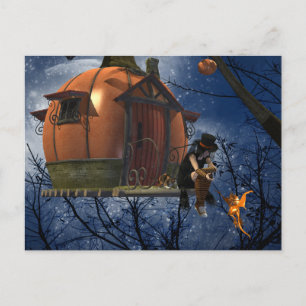Schattigee Halloween Creature Encounter Feestdagenkaart