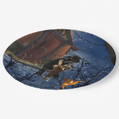 Schattigee Halloween Creature Encounter Papieren Bordje (Gekanteld)