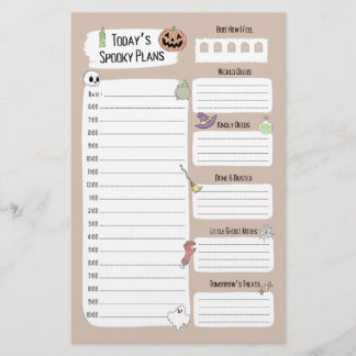 Schattigee Halloween Daily Planner Sheet