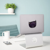 Schattigee Halloween decoratie Zwarte kat Sticker (Laptop op bureau)