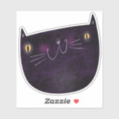Schattigee Halloween decoratie Zwarte kat Sticker (Vel)