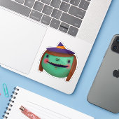 Schattigee Halloween Decoration Witch Sticker (Laptop met iPhone)