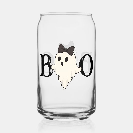Schattigee Halloween Drinkware Set - "Boo" Ghost Blikvorm Glas (Voorkant)