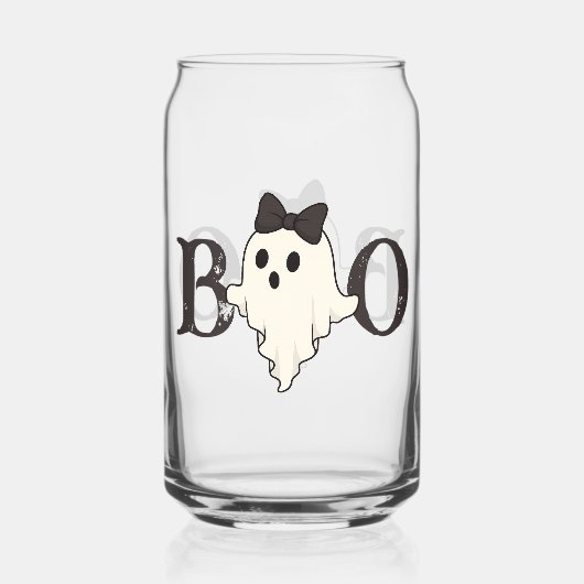 Schattigee Halloween Drinkware Set - "Boo" Ghost Blikvorm Glas (Achterkant)