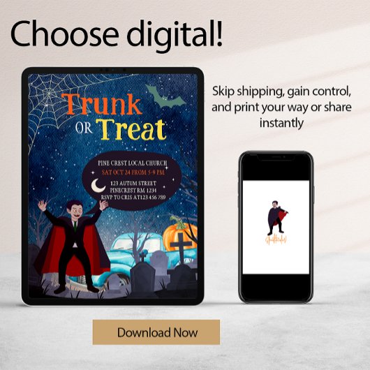 Schattigee Halloween Event Trunk of Treat voor kin Kaart