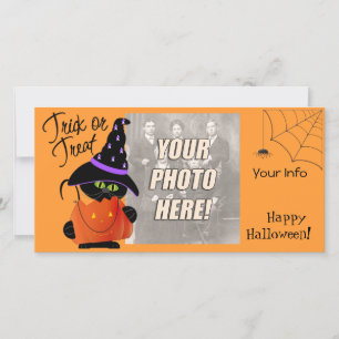 Schattigee Halloween-fotokaarten Feestdagenkaart