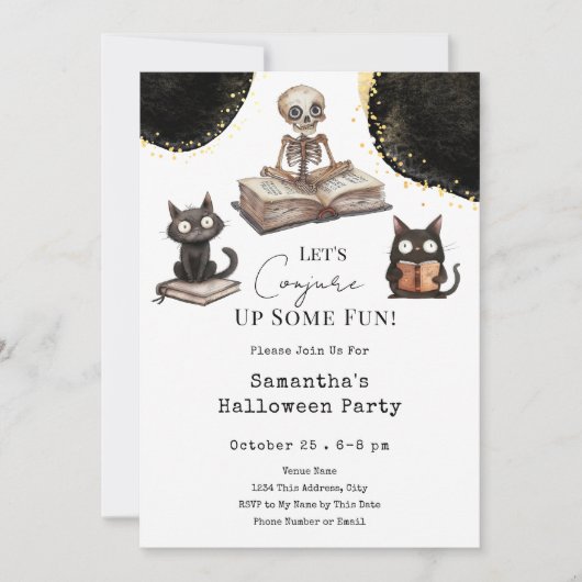 Schattigee Halloween Fun Party Uitnodiging (Voorkant)