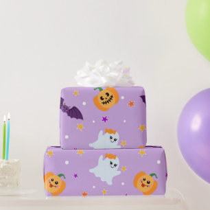 Schattigee Halloween geesten vleermuizen pompoen c Cadeaupapier