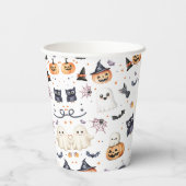 Schattigee Halloween Ghost 1e Verjaardagsfeest Papieren Bekers (Achterkant)