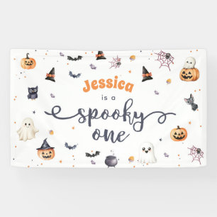 Schattigee Halloween Ghost 1e Verjaardagsfeest Spandoek