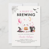 Schattigee Halloween Ghost Baby shower Uitnodiging (Voorkant)