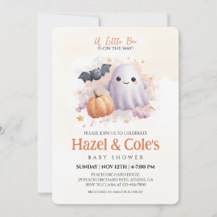 Schattigee Halloween Ghost Baby shower Uitnodiging
