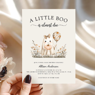 Schattigee Halloween Ghost Baby shower Uitnodiging