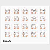 Schattigee Halloween Ghost Clipart, Leuk en Schatt Vierkante Sticker (Vel)